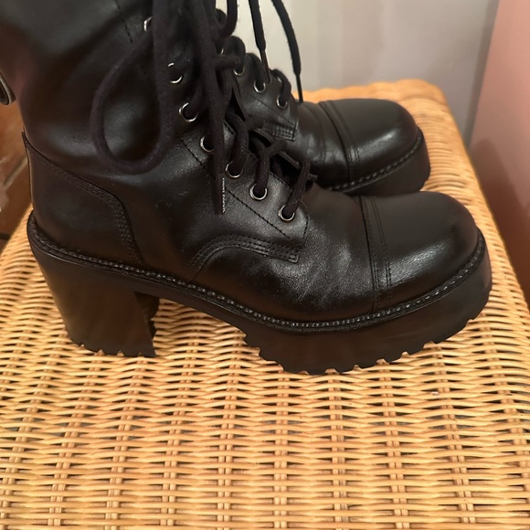 Premiata Black Leather Combat Boots - Picture 2 of 4